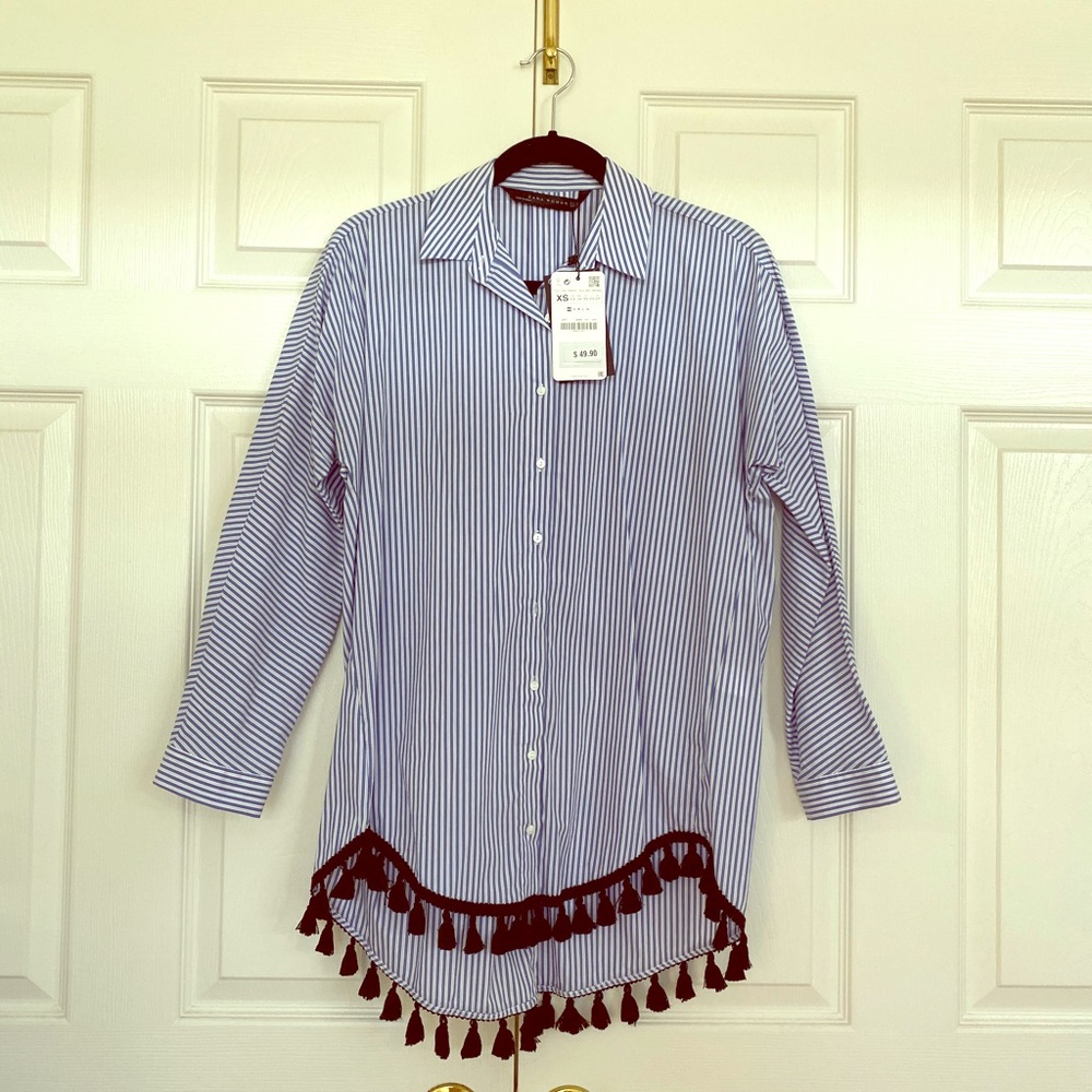 Zara pinstriped button down shirt